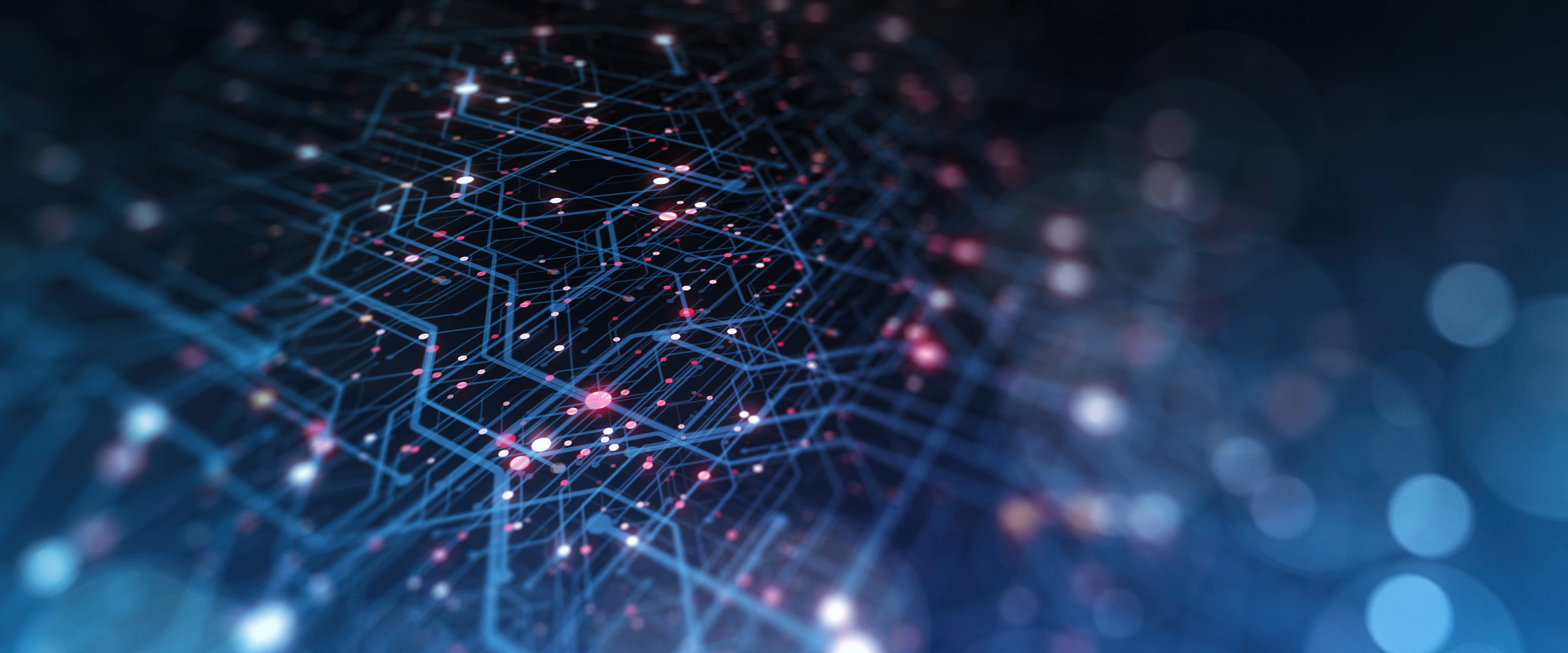 Blue representation of technological circuitboards