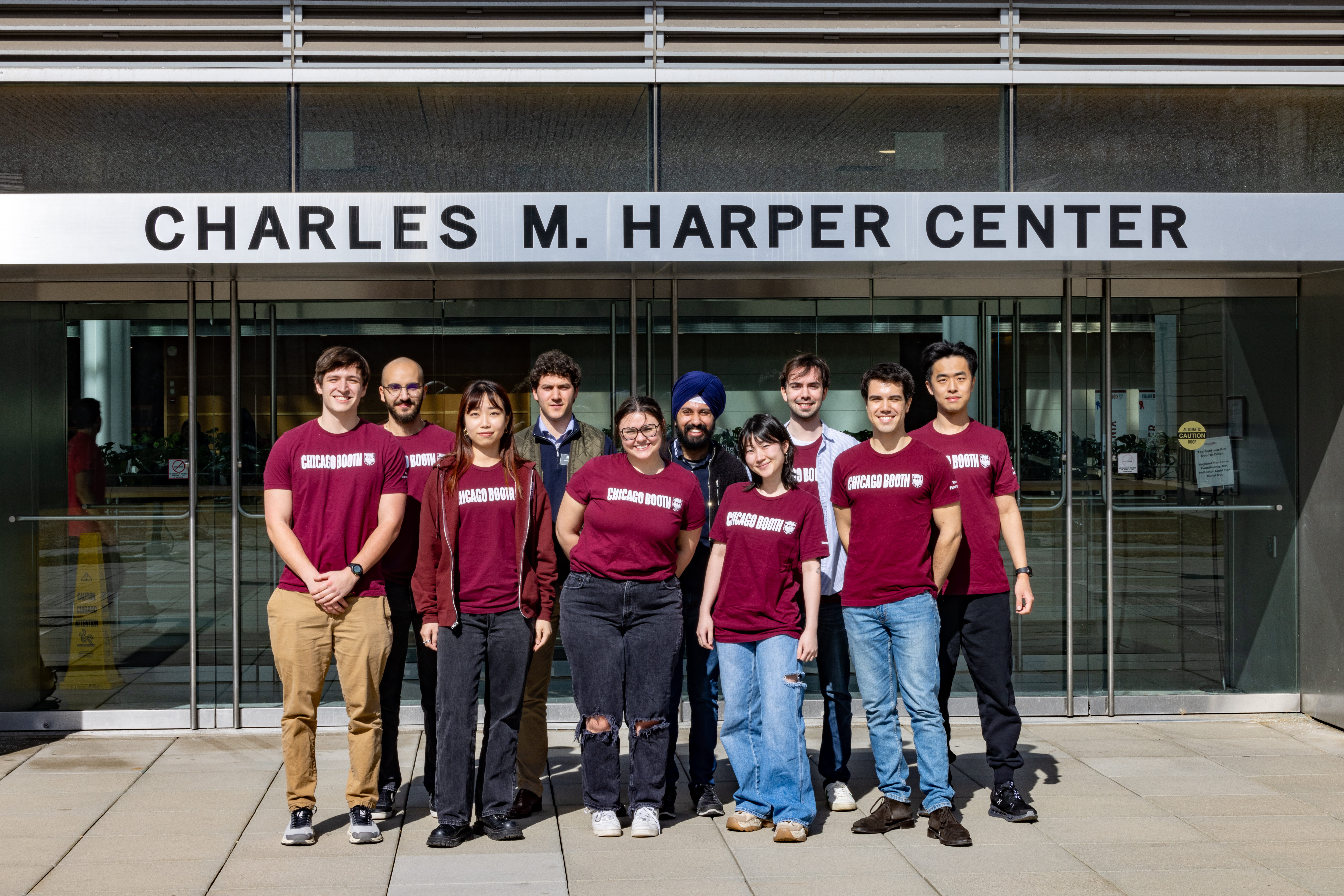 SMP students outside Harper Center