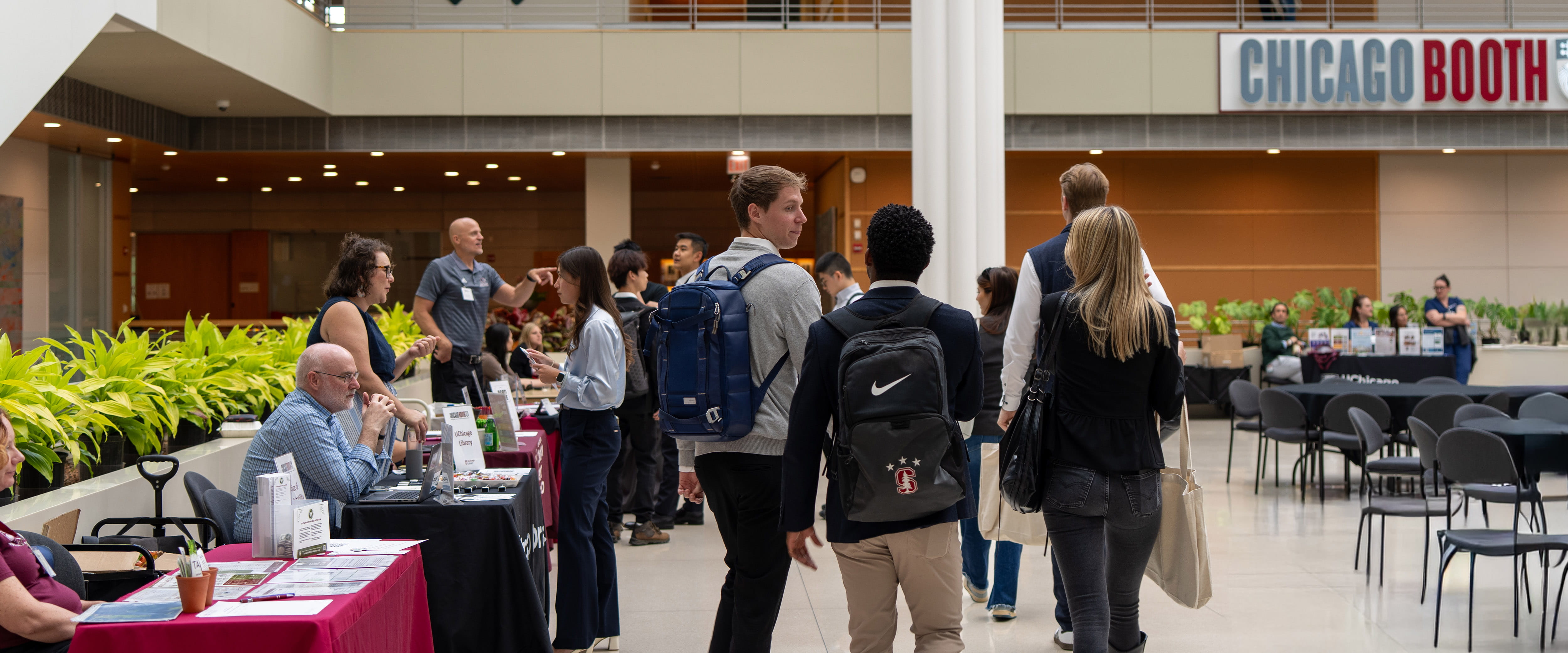 Students walking together during Booth Camp.