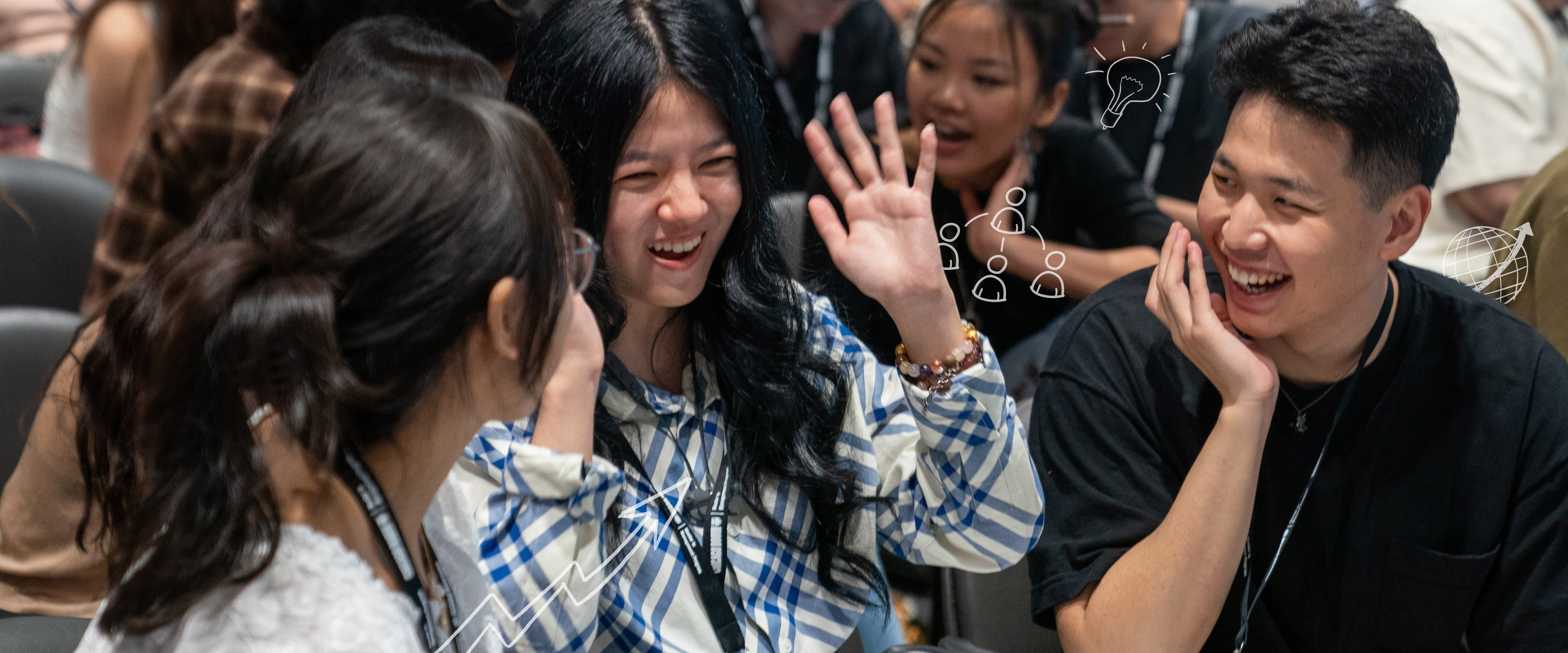 Students laughing together.