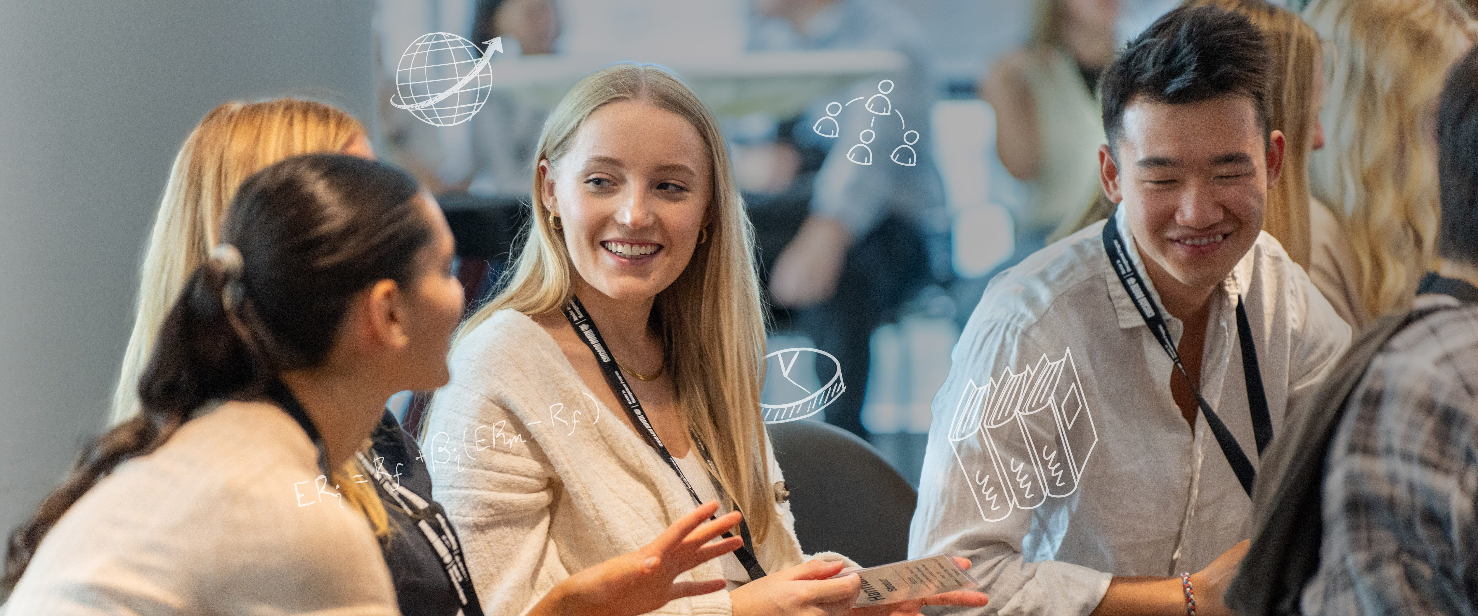 Students socializing during event. 