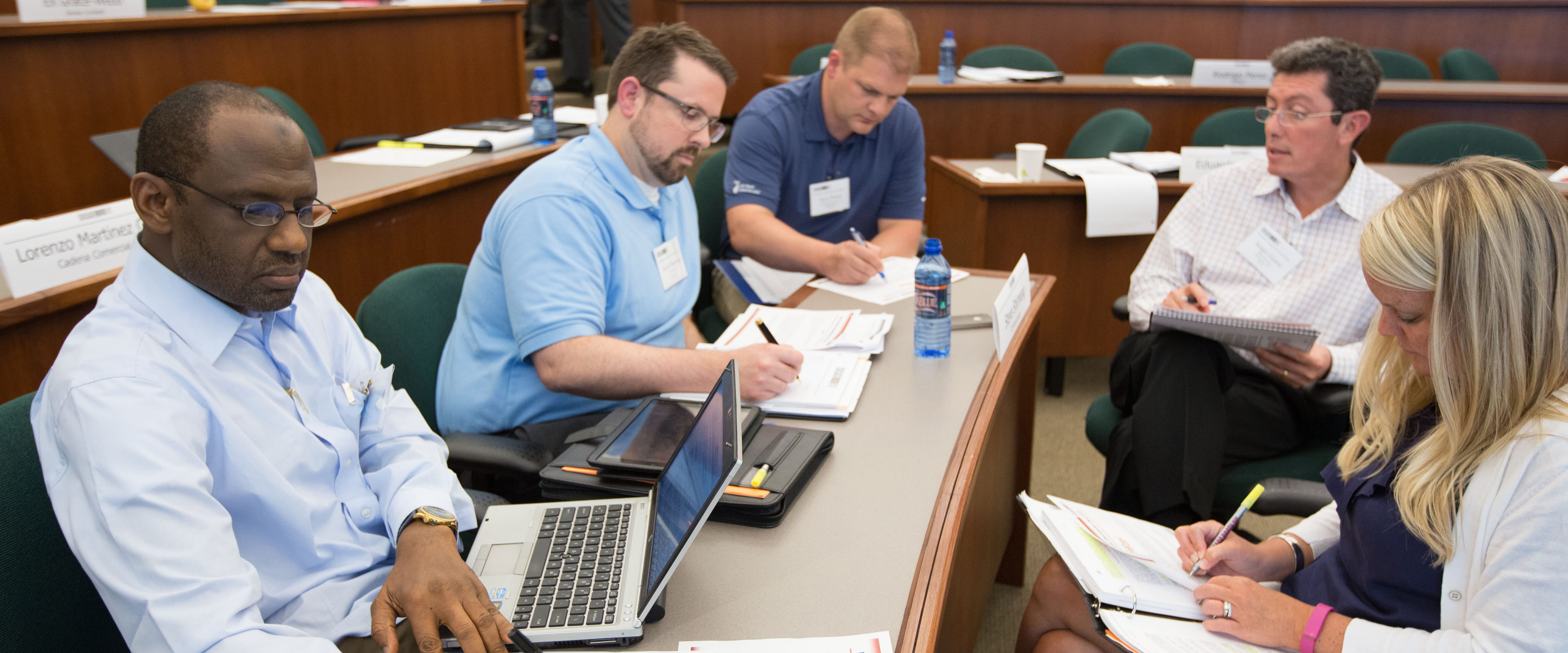 Students collaborate in a classroom