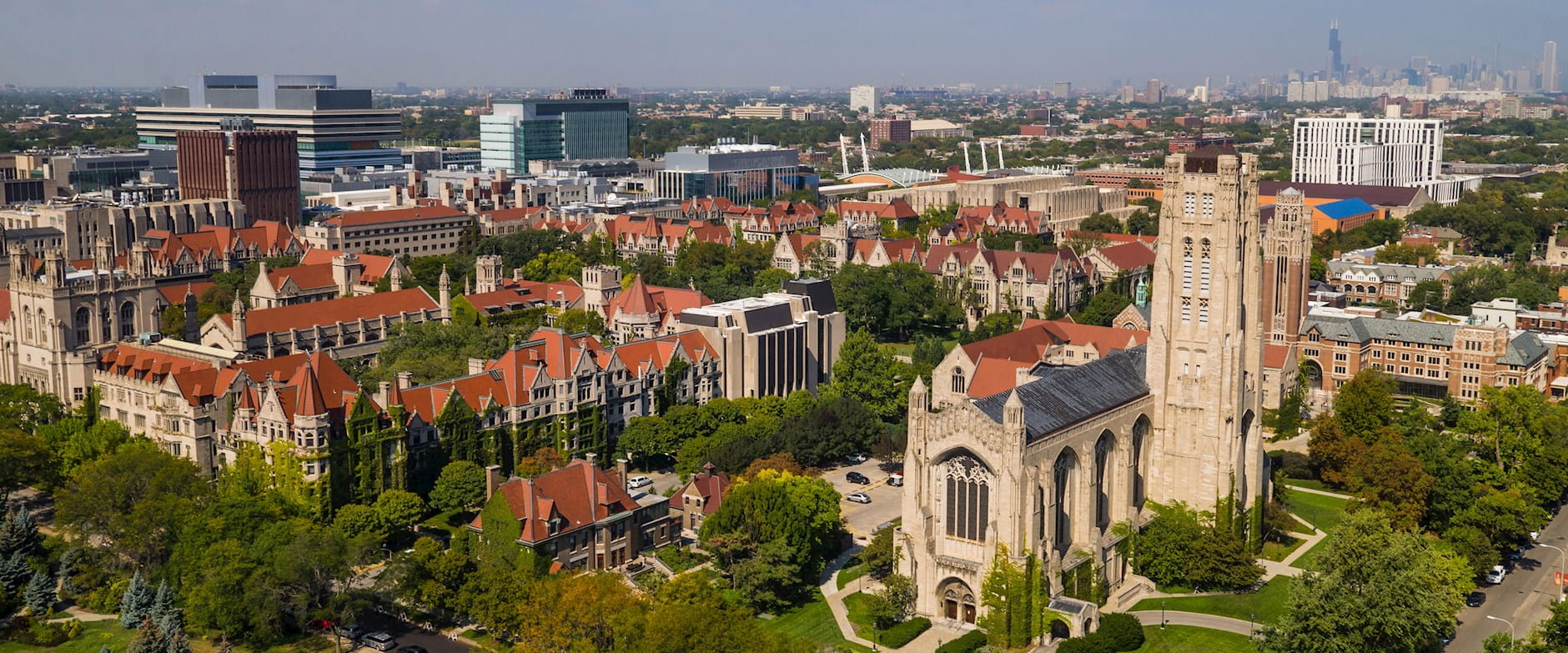 University of Chicago campus overhead view