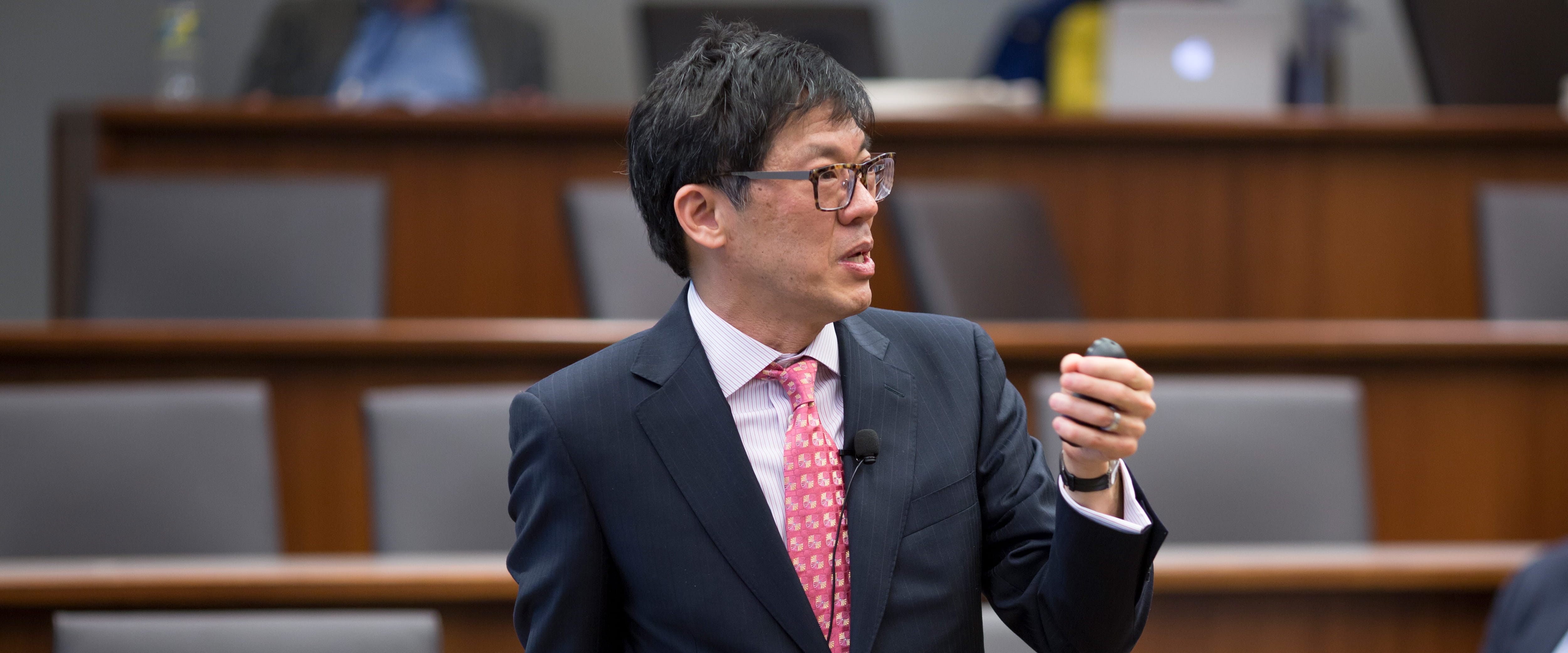 Professor Wu teaching a class