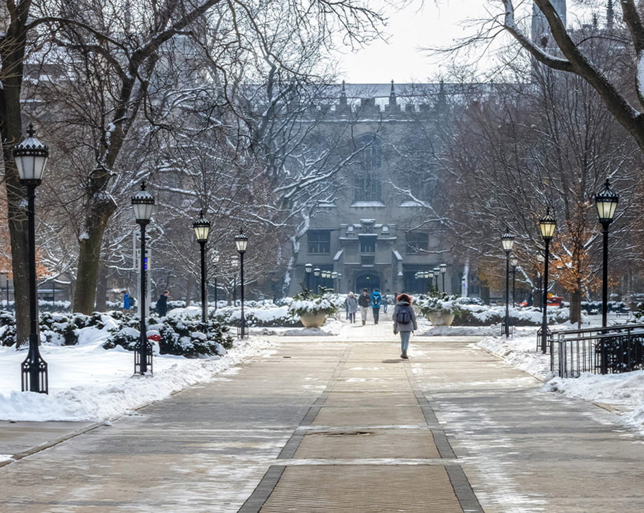 Campus with fresh snow.