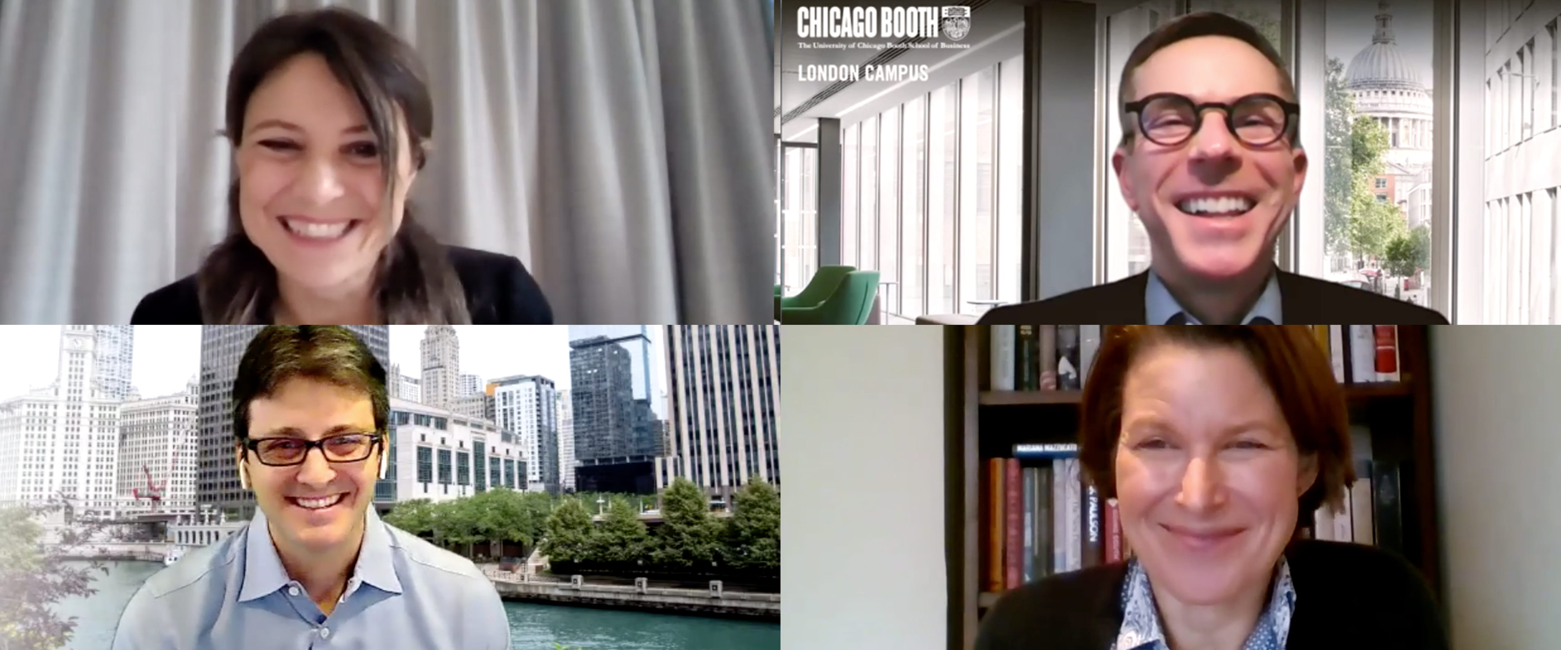 Four panelists as shown during the virtual Economic Outlook event