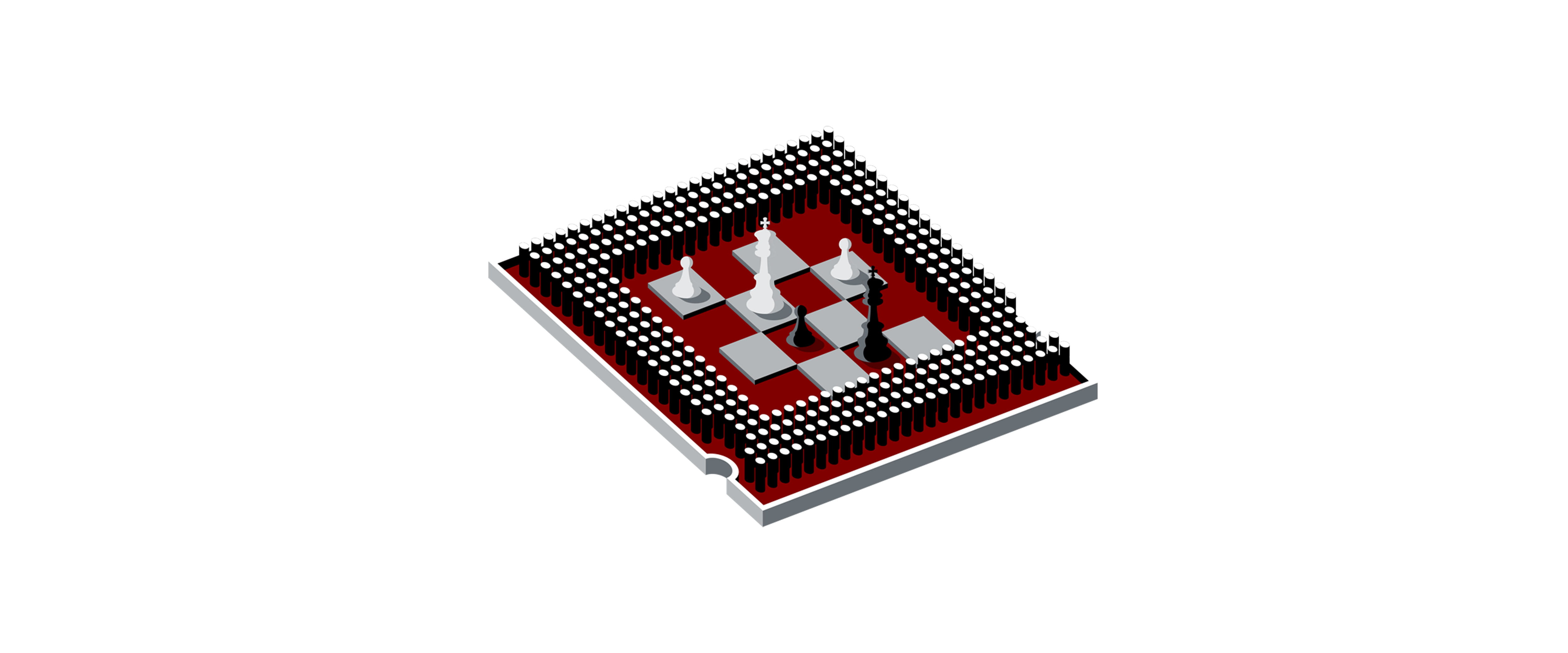 Microchip in form of chessboard