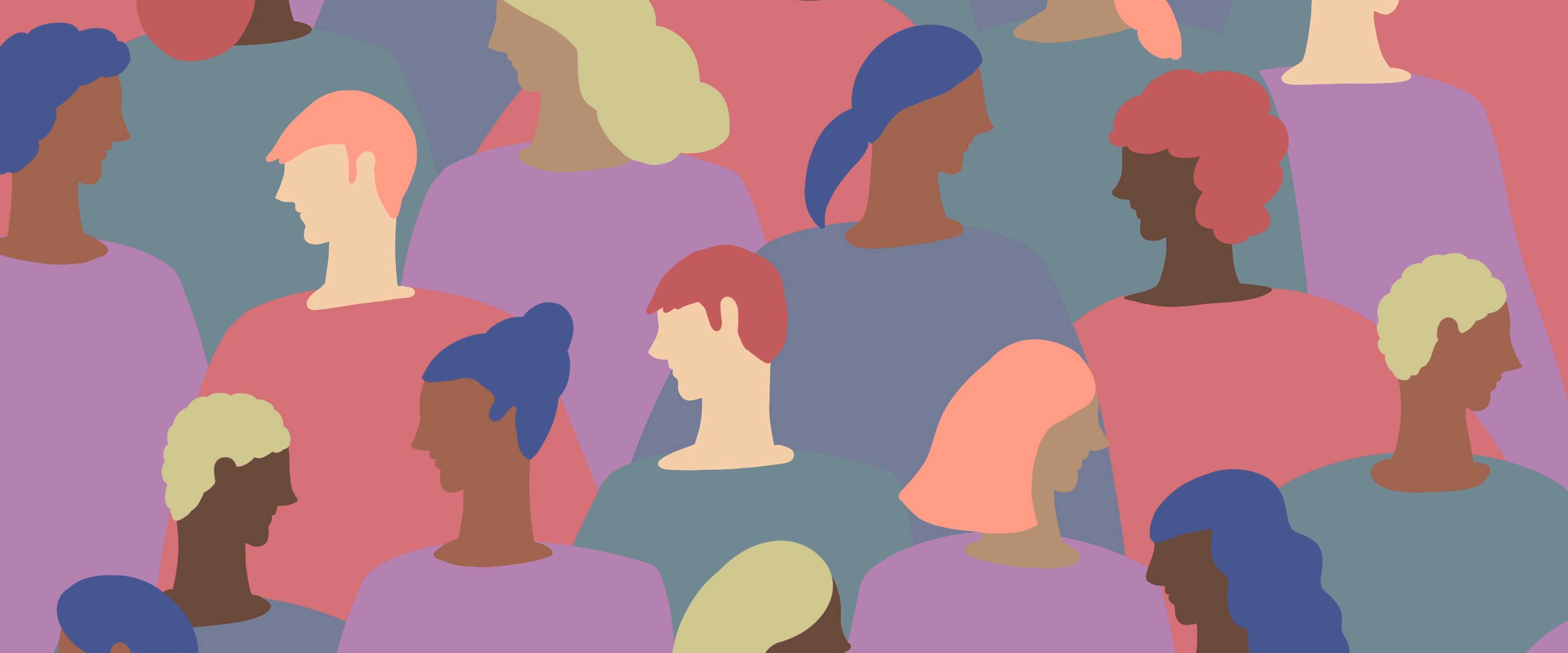 Collage of illustrated silhouettes