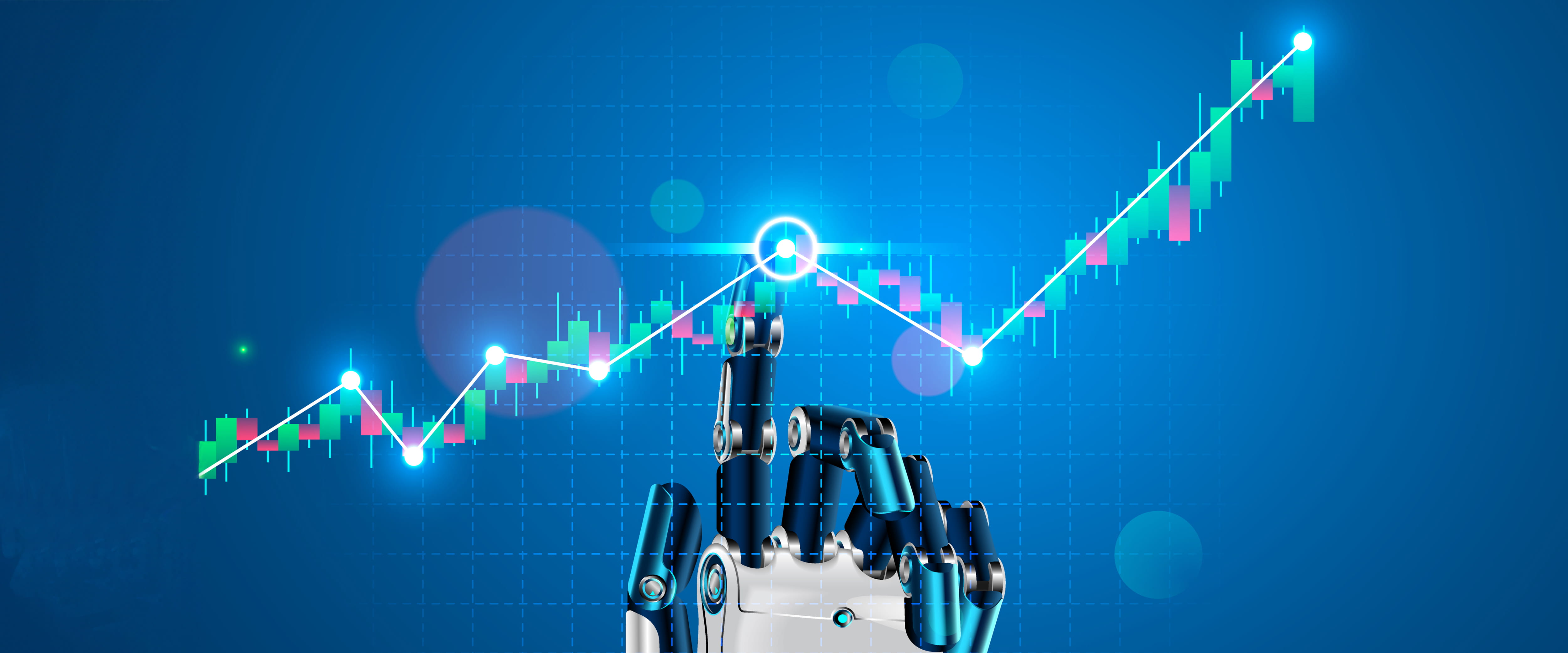 Illustration of graph with robot hand