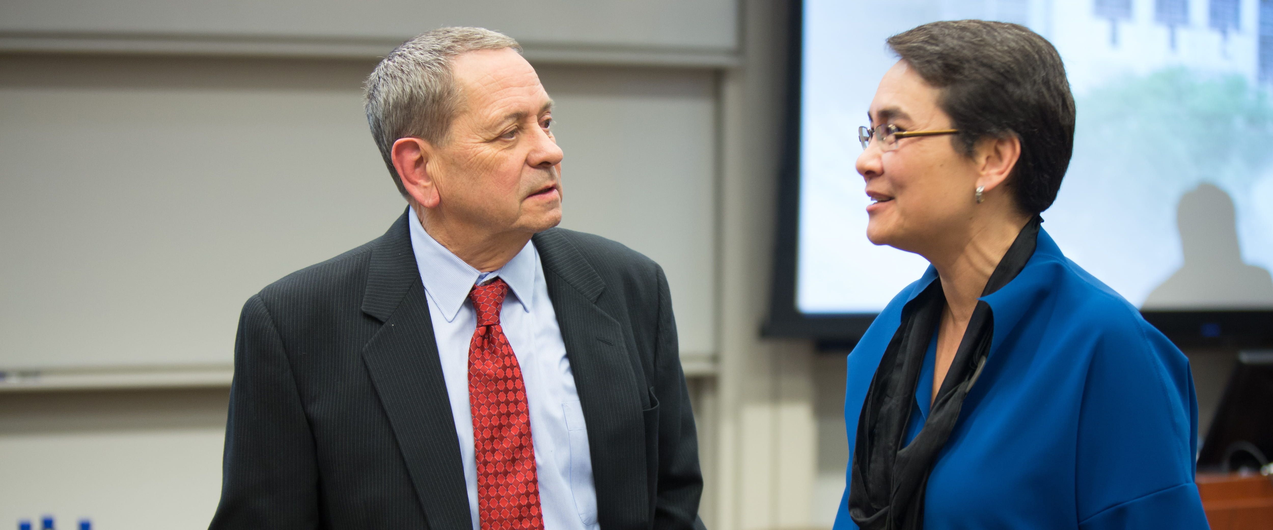 Jack Gould speaking with Linda Ginzel