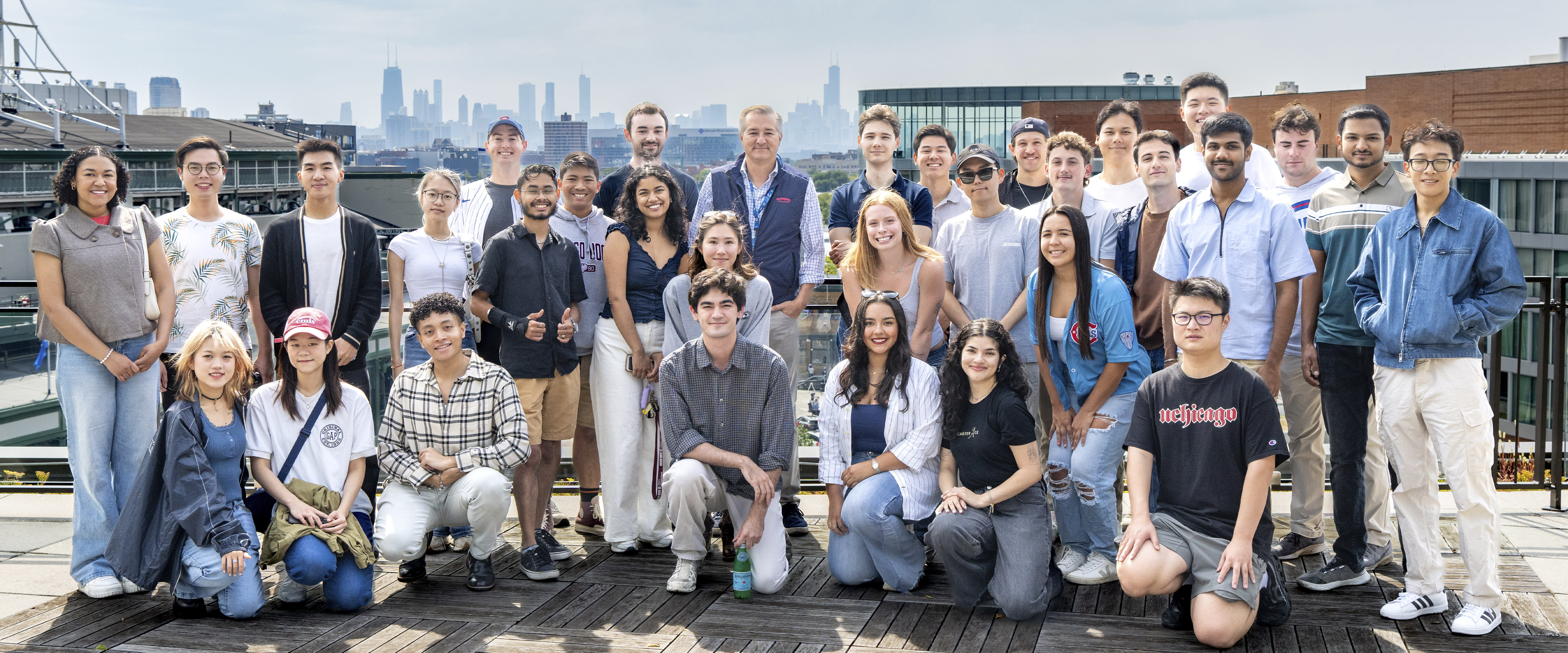 group photo at cubs stadium