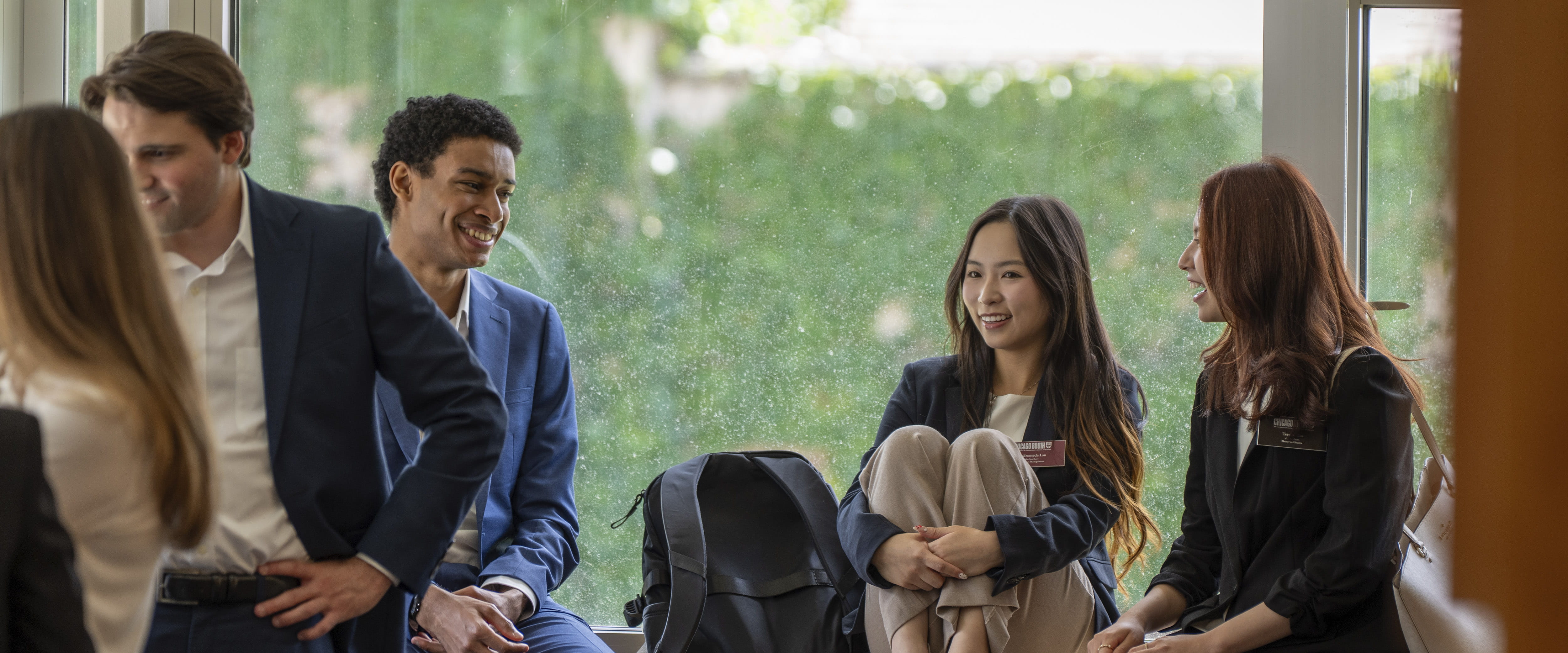 students socializing together