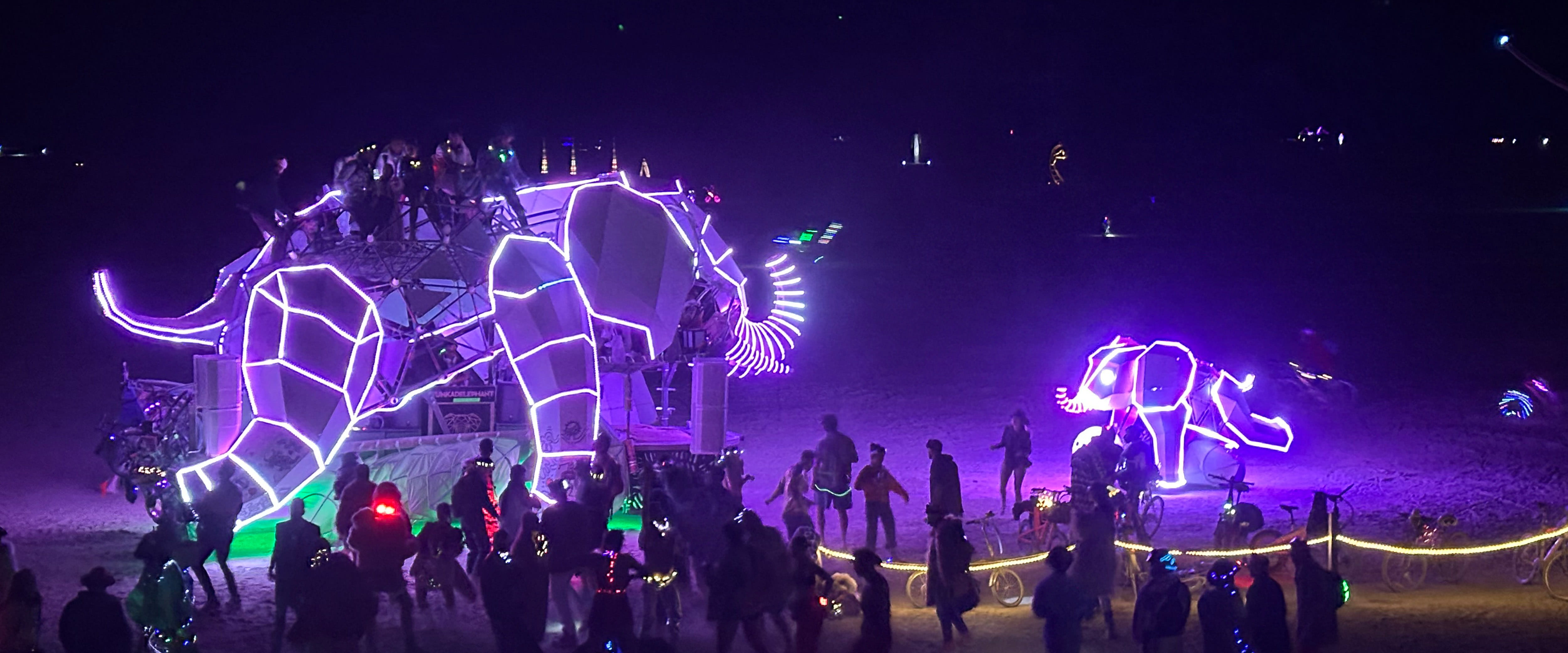 light show of an elephant