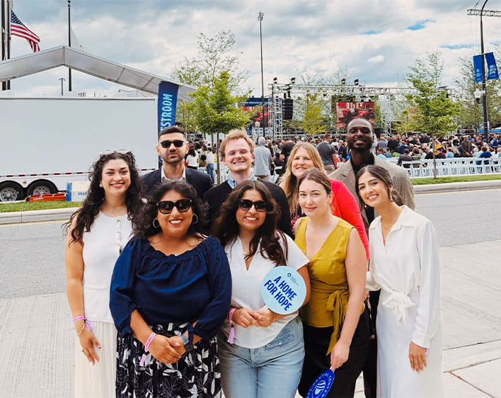Hashaam Asif at the Obama Center opening with friends