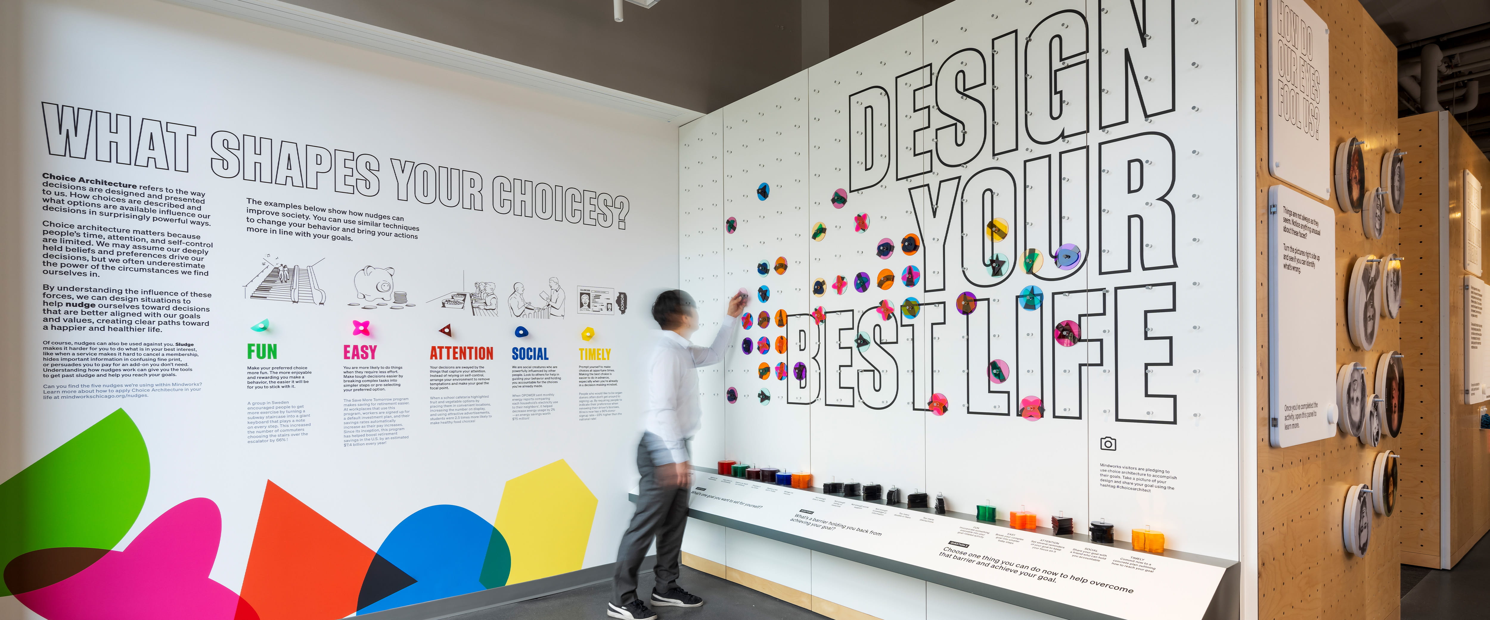 An exhibit at Mindworks titled "Design Your Best Life."