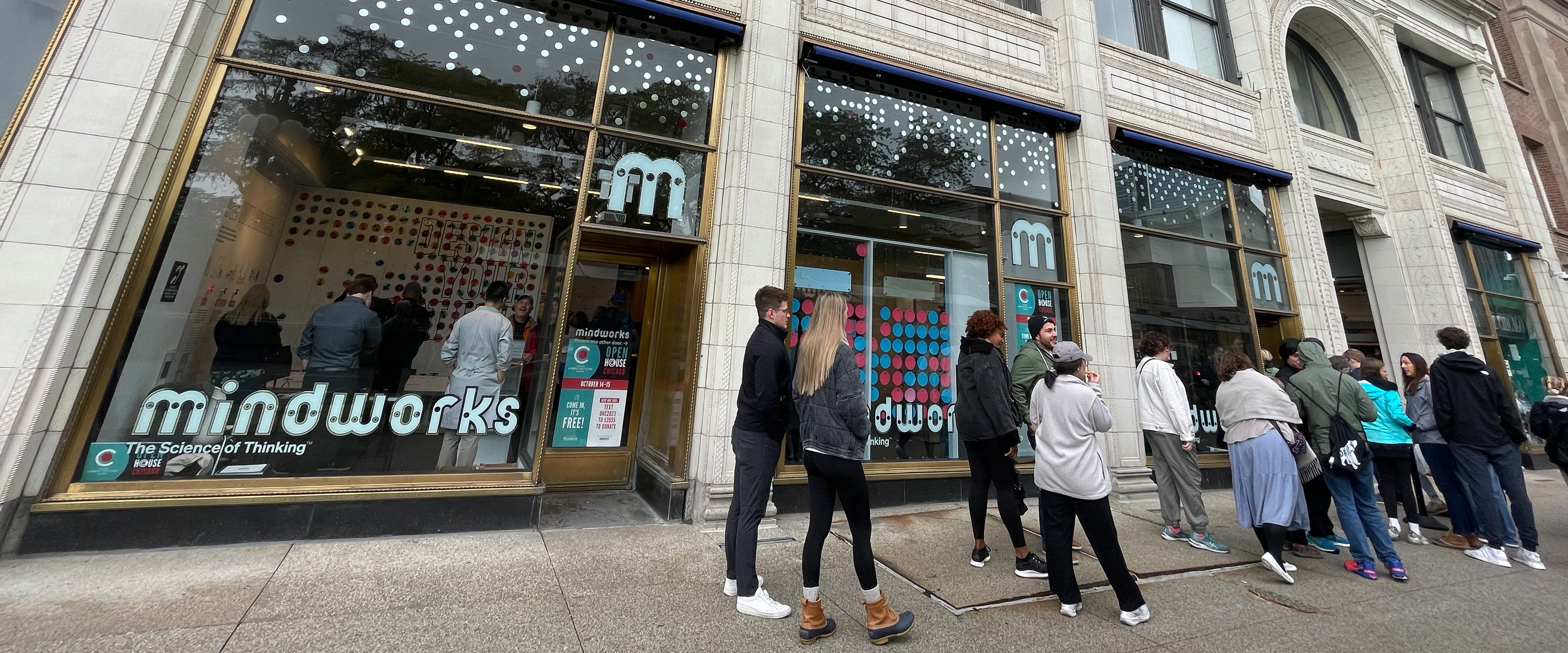 A line waits outside Mindworks.