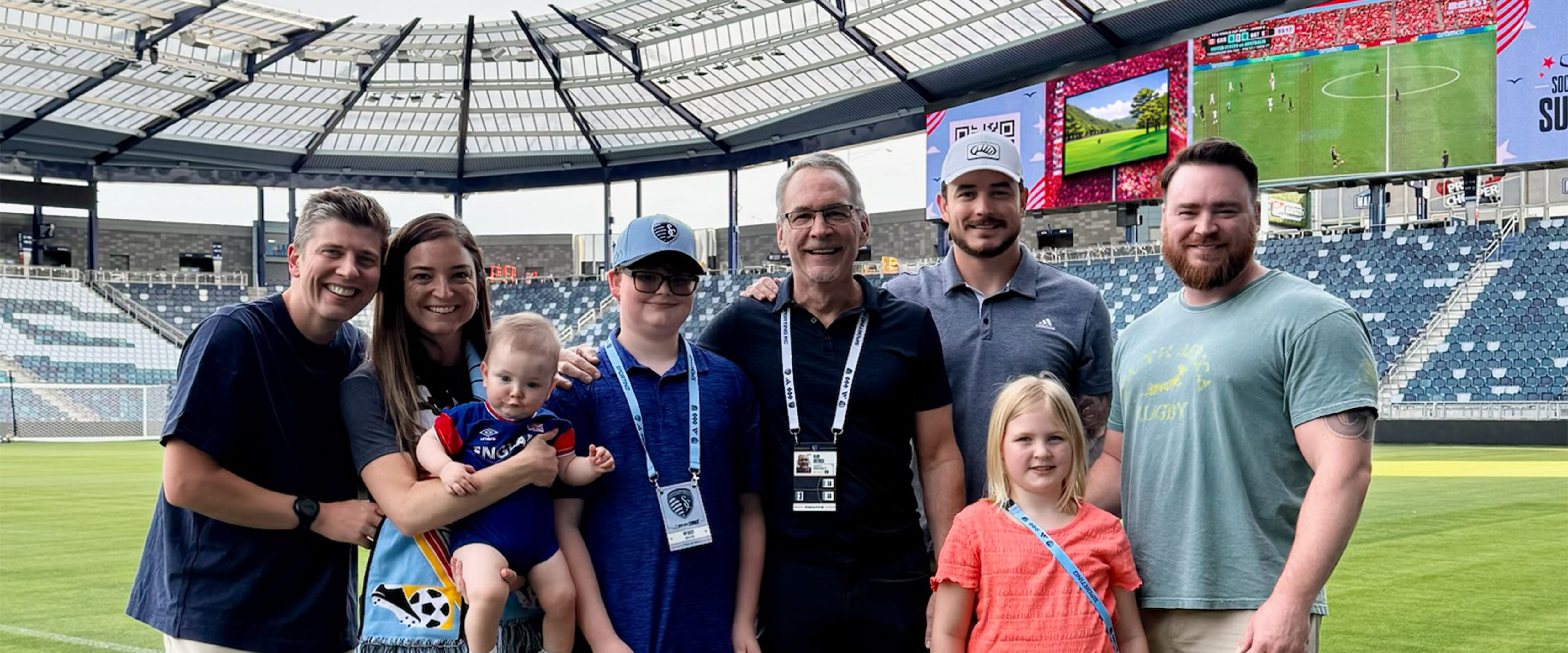 Alan Dietrich and his family at a World Cup event.