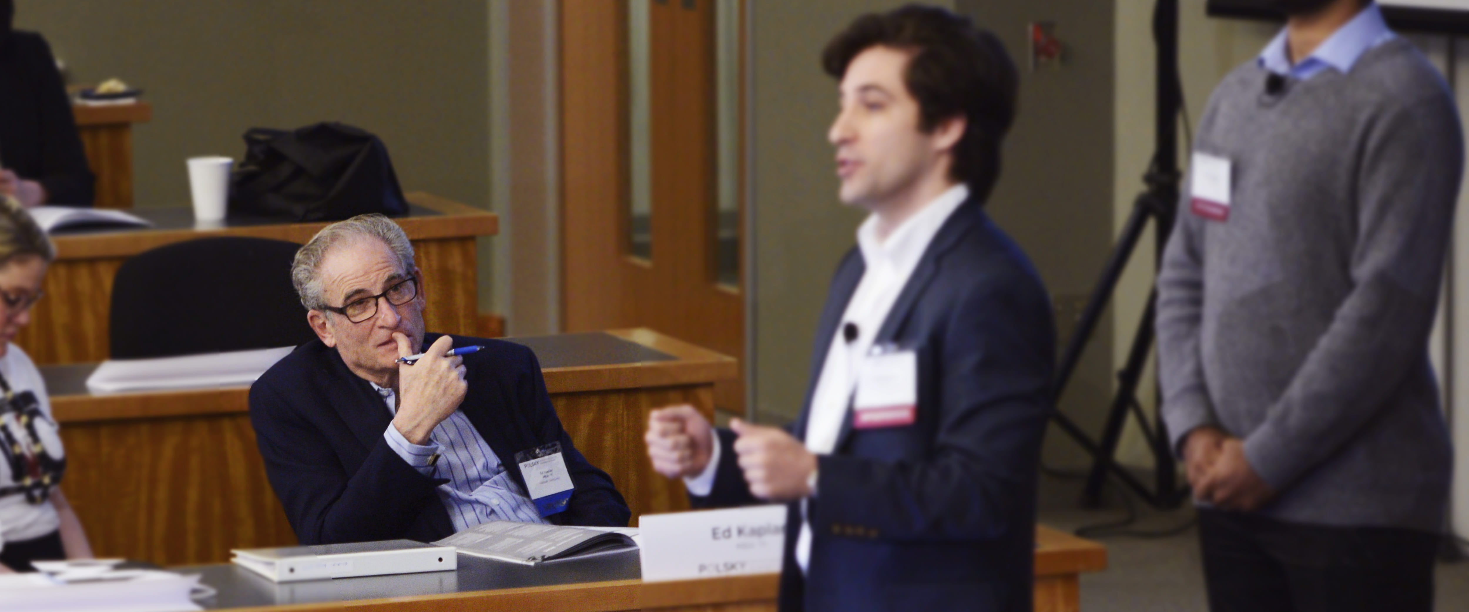 Edward Kaplan at NVC listening to pitch