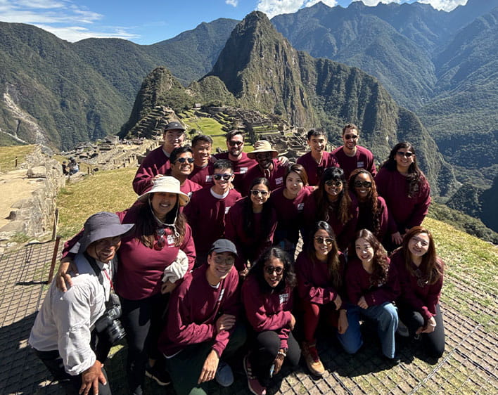 Selena and group in matching outfits in mountians
