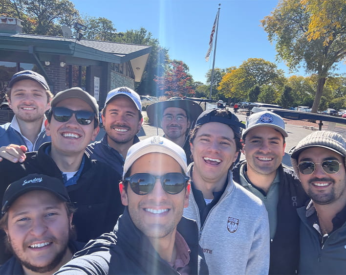 Ricardo Haneine Tame with friends in large group selfie