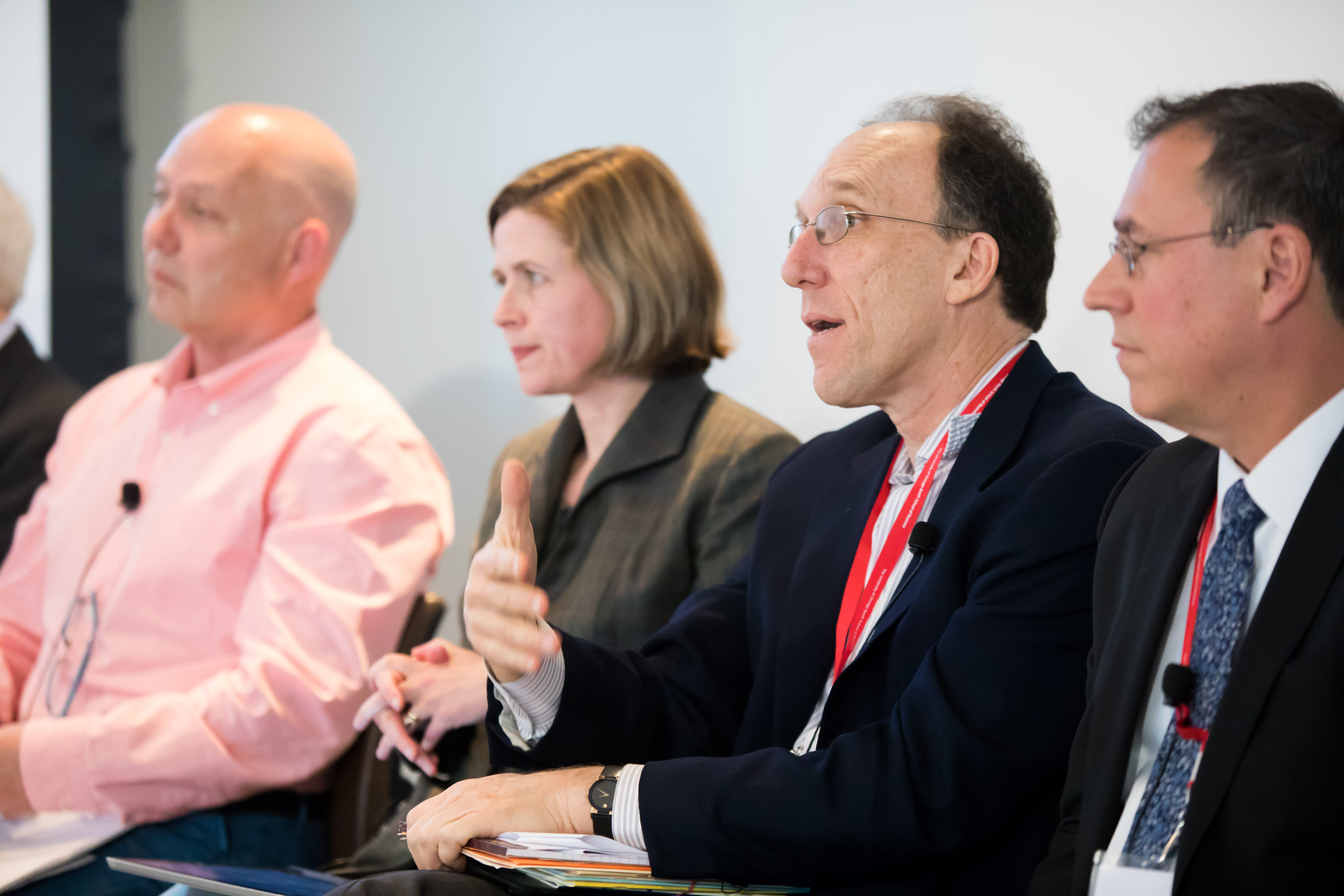 Fiona Scott Morton, Carl Shapiro, Barry Lynn speaking at a conference