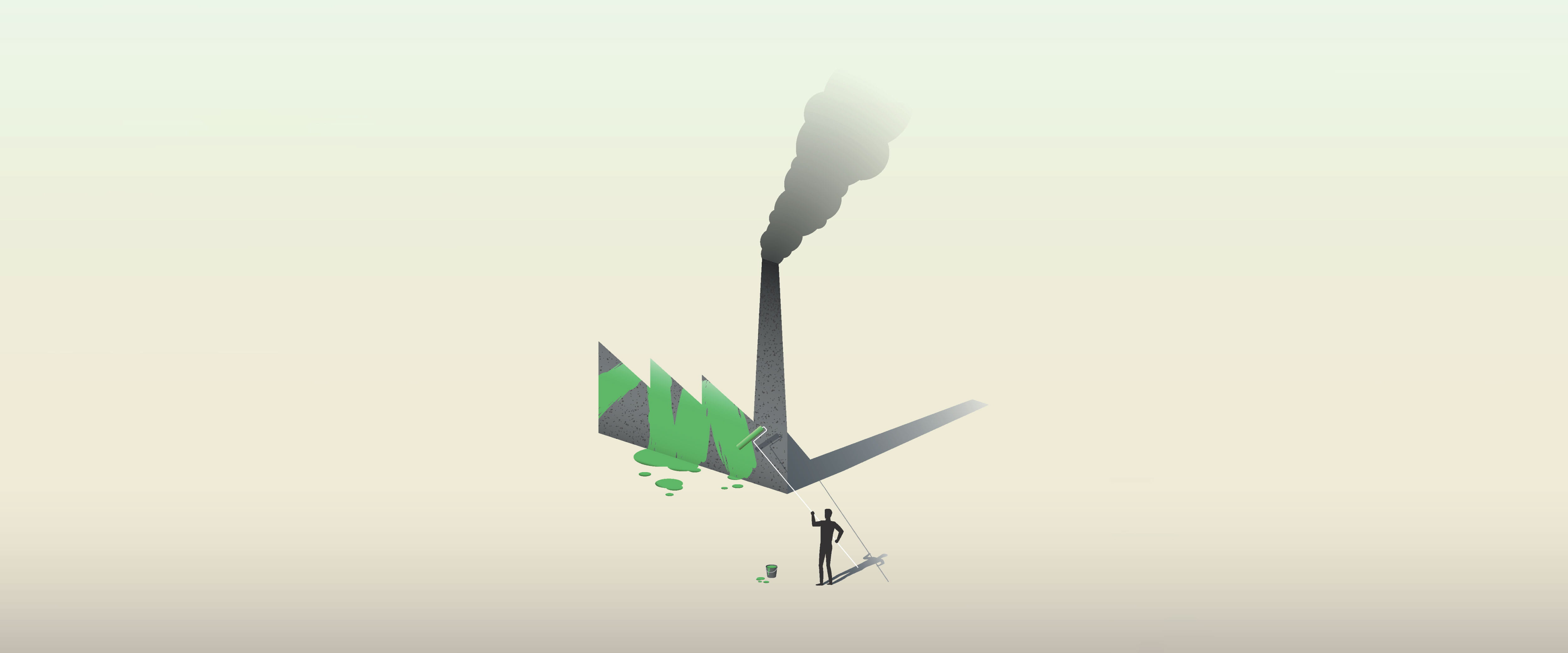 Person painting factory green