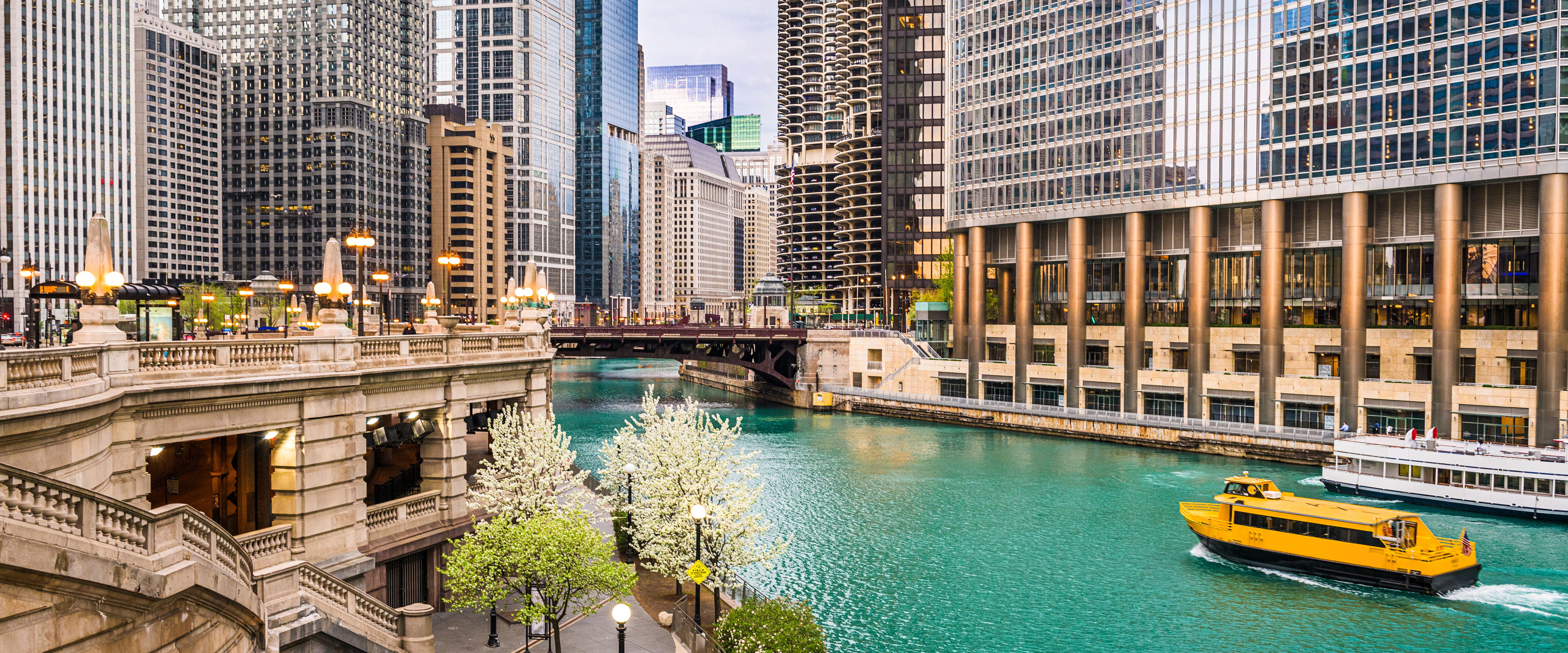 The Chicago River and Riverwalk.