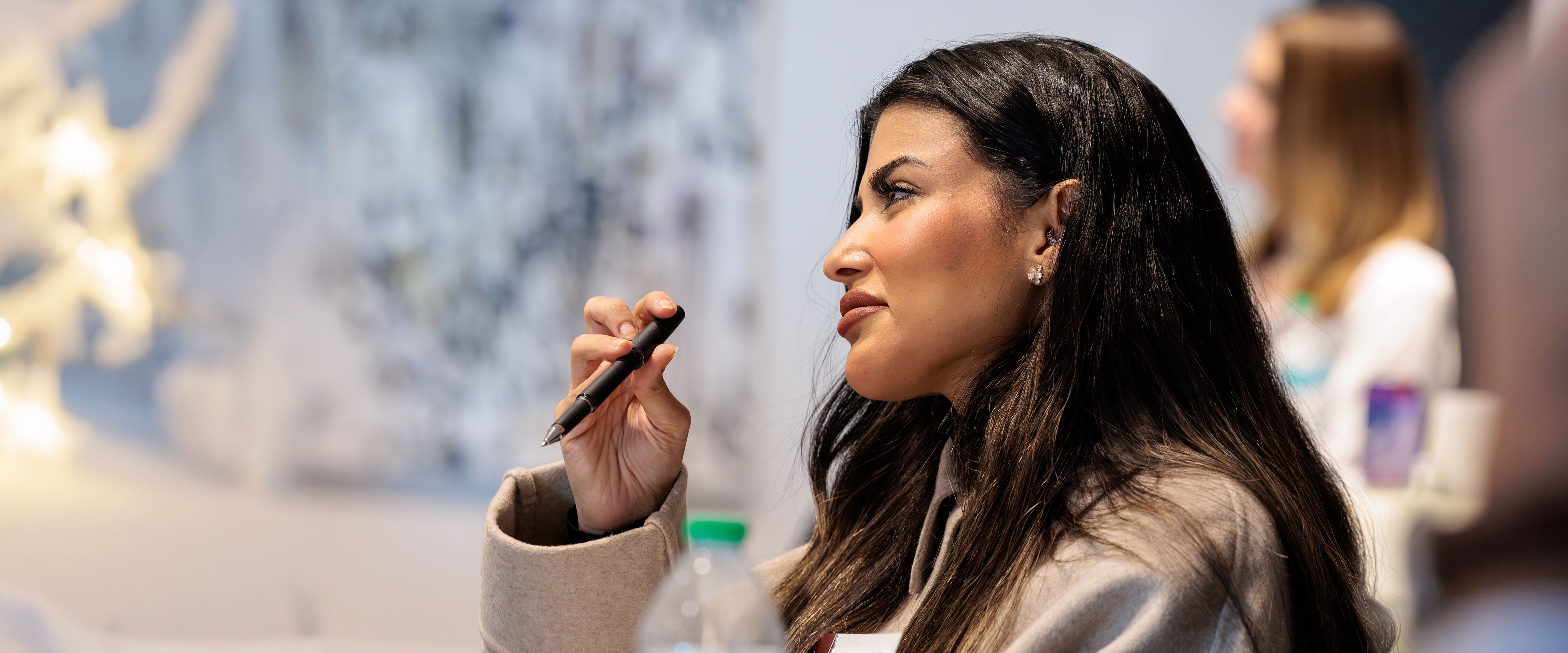 Student listening in classroom